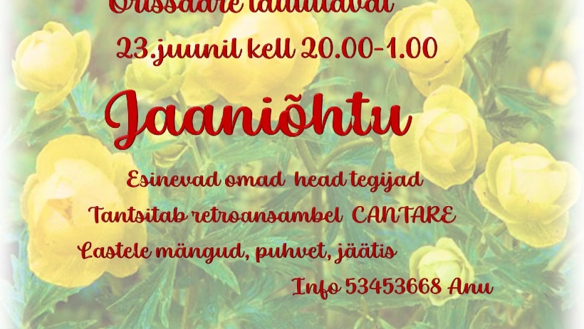 Event Jaaniõhtu Orissaare Lauluväljakul illustratsioon