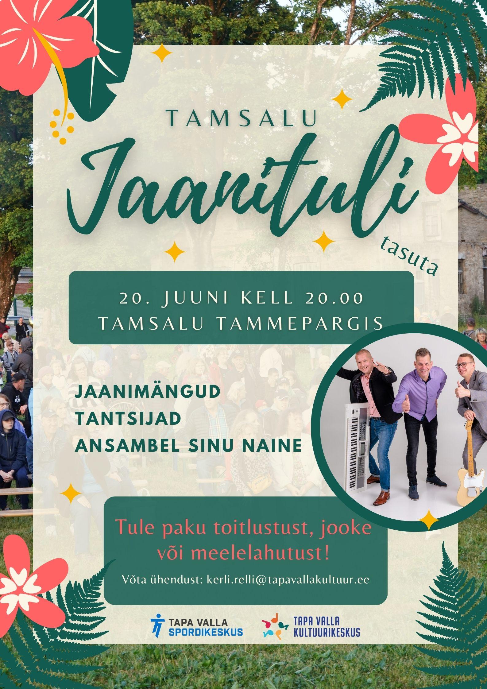 Event Tamsalu jaanituli 2025 illustratsioon