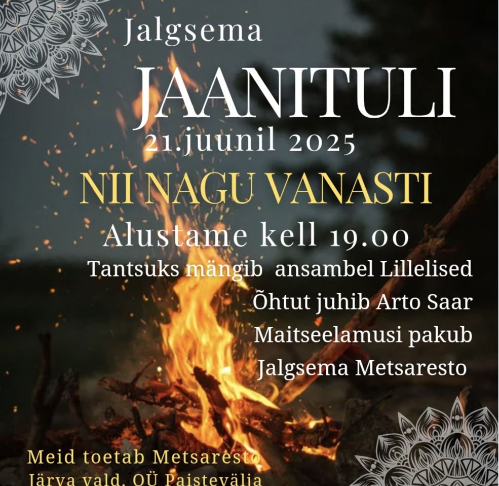 Event Jalgsema jaanituli NII NAGU VANASTI illustratsioon