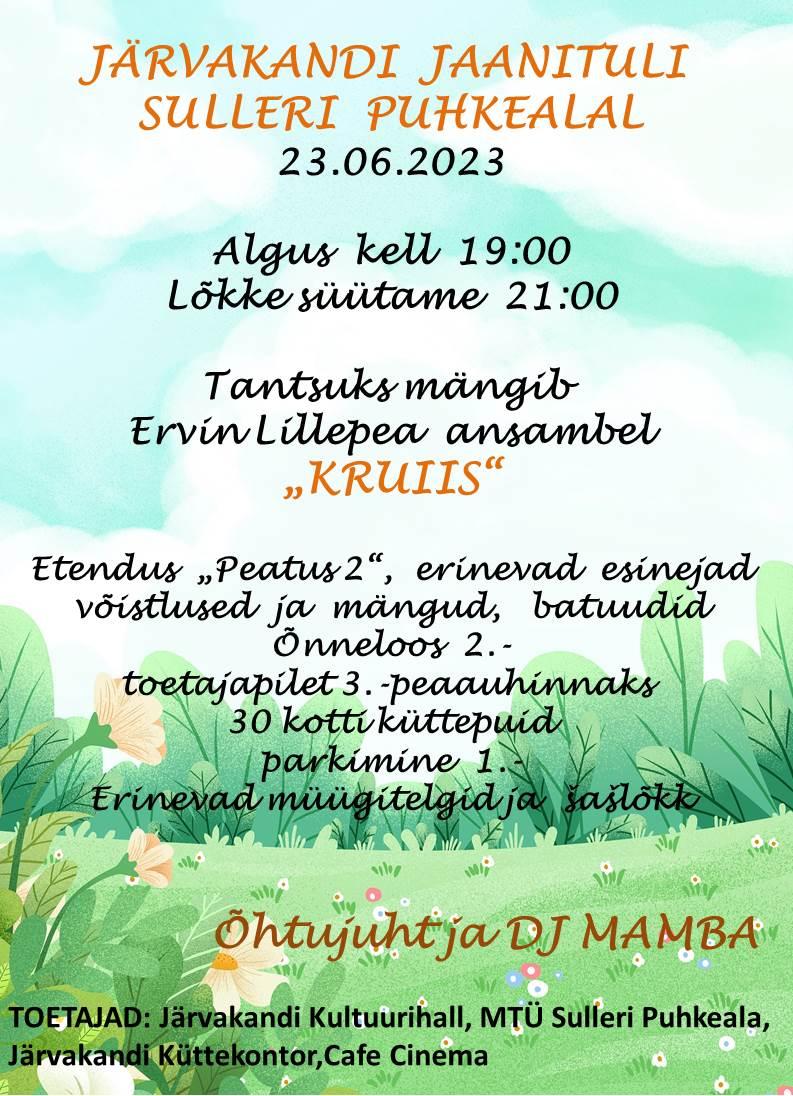 Event Jaanipäev Järvakandi Sulleri Puhkealal illustratsioon