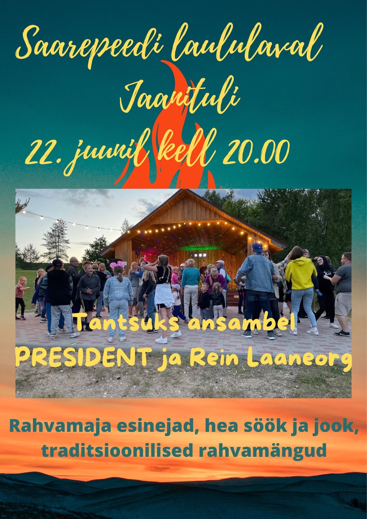 Event Saarepeedi jaanituli illustratsioon