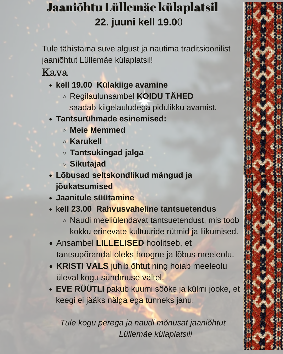 Event Jaaniõhtu Lüllemäel illustratsioon