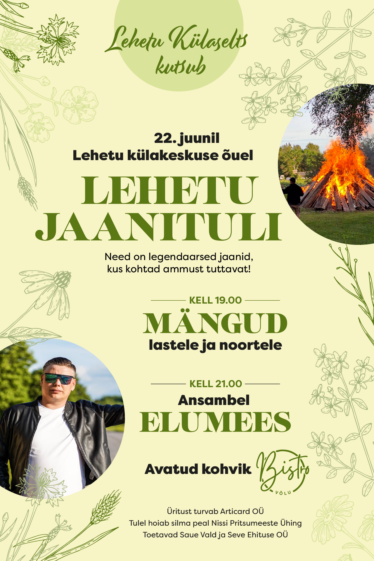 Event Lehetu küla Jaanituli illustratsioon